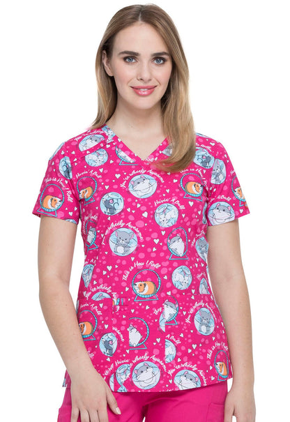 Animal Print Dickies V Neck Scrub Top DK617 THMR - Scrubs Select
