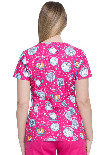 Animal Print Dickies V Neck Scrub Top DK617 THMR - Scrubs Select