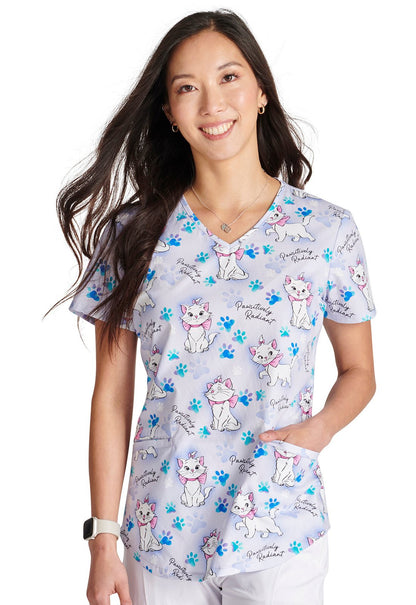 Arisoticats Cherokee Tooniforms Disney Licensed V Neck Scrub Top TF737 ACAW - Scrubs Select