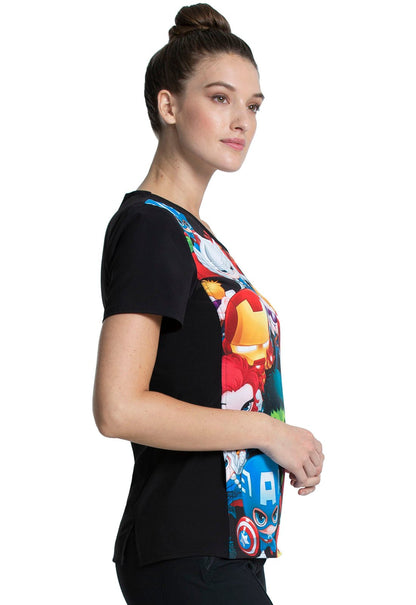 Avengers Tooniforms Licensed Marvel V Neck Scrub Top TF627 MAUP - Scrubs Select