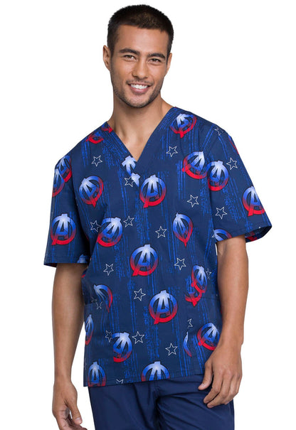 Avengers Tooniforms Marvel Unisex V Neck Scrub Top TF606 MAAF - Scrubs Select