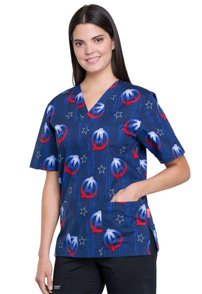 Avengers Tooniforms Marvel Unisex V Neck Scrub Top TF606 MAAF - Scrubs Select