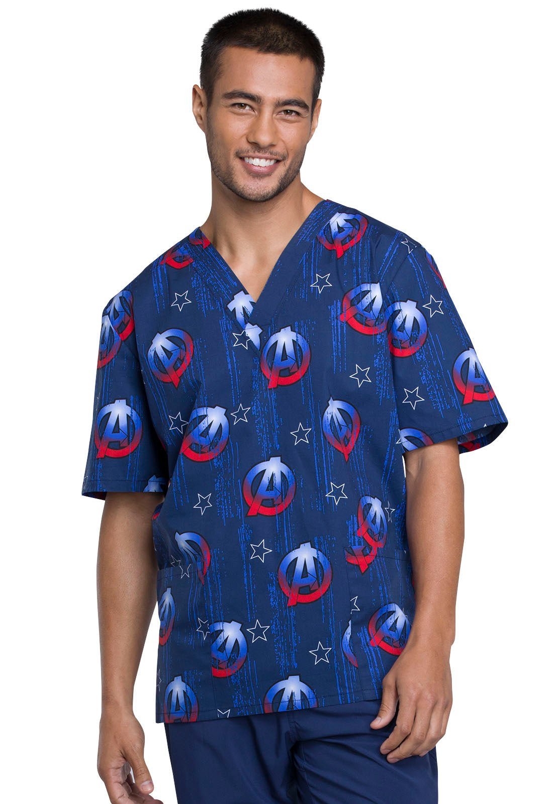 Avengers Tooniforms Marvel Unisex V Neck Scrub Top TF606 MAAF - Scrubs Select