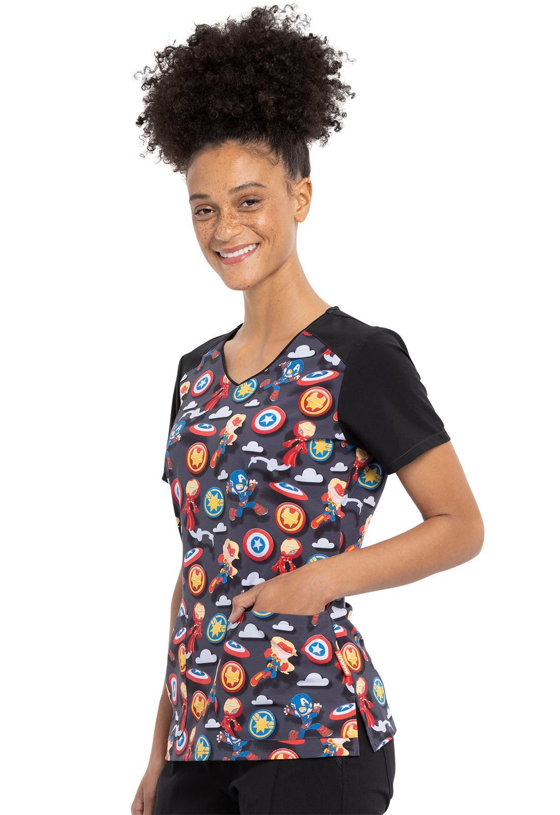 Avengers Tooniforms V Neck Medical Scrub Top TF632 MAFE - Scrubs Select