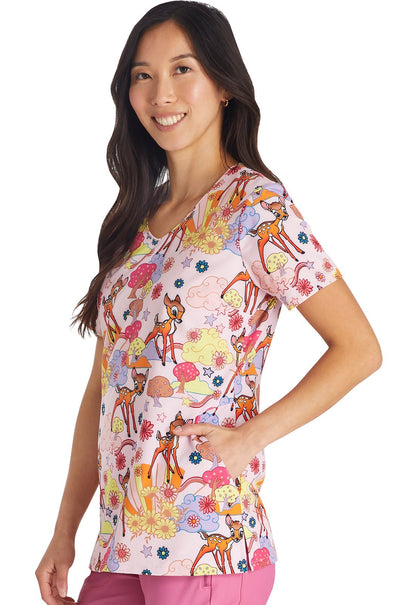 Bambi Cherokee Tooniforms Licensed Disney V Neck Scrub Top TF626 BAGC - Scrubs Select