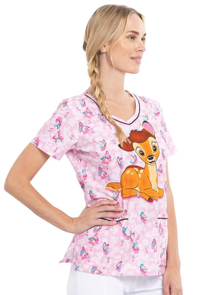 Bambi Tooniforms Licensed Disney V Neck Scrub Top TF634 BAUF - Scrubs Select