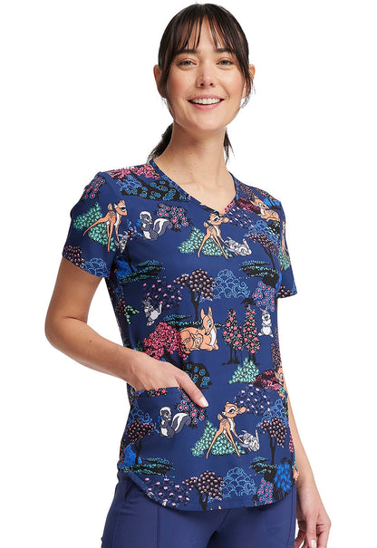 Bambi Tooniforms Licensed V Neck Scrub Top TF737 BAWG - Scrubs Select