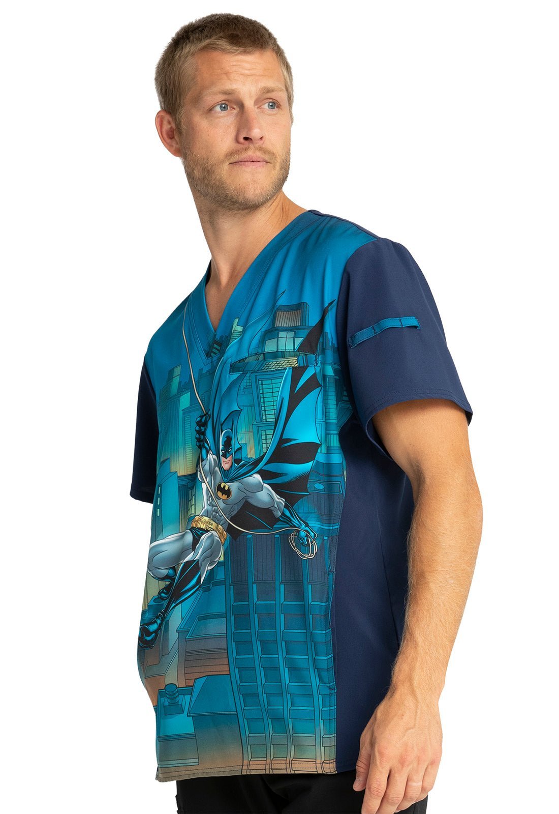 Batman Tooniforms DC Men's V Neck Scrub Top TF700 DMWG - Scrubs Select