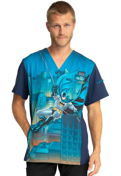 Batman Tooniforms DC Men's V Neck Scrub Top TF700 DMWG - Scrubs Select