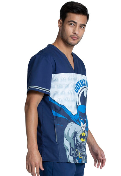 Batman Tooniforms Licensed DC Comics Men's V Neck Scrub Top TF702 DMGC - Scrubs Select