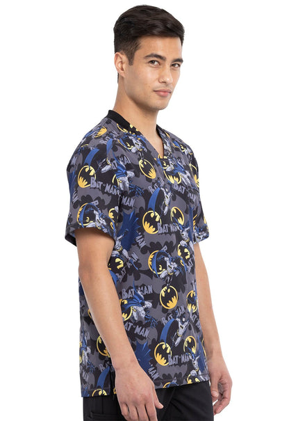 Batman Tooniforms Licensed Men's V-Neck Scrub Top TF730 DMDM - Scrubs Select