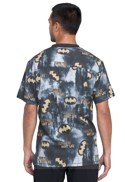 Batman Tooniforms Licensed Men's V - Neck Scrub Top TF730 DMKL - Scrubs Select