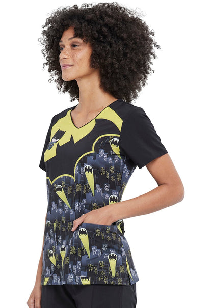 Batman Tooniforms V Neck Medical Scrub Top TF632 DMCI - Scrubs Select