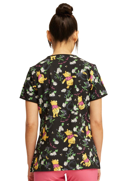 Bee Rescue Tooniforms Licensed Disney Winnie The Pooh V-Neck Scrub Top TF686 PHCU - Scrubs Select