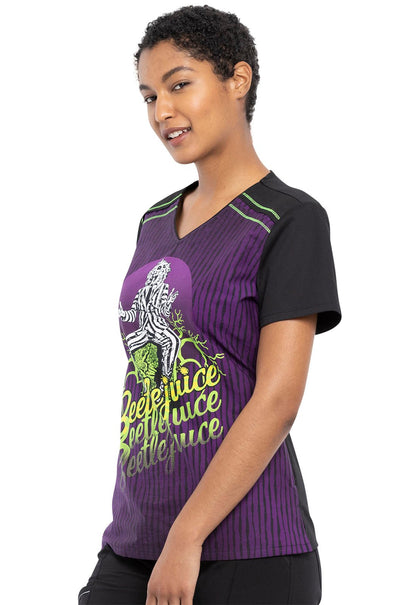 Beetlejuice Tooniforms Licensed Warner Bros V Neck Scrub Top TF694 BCIS - Scrubs Select