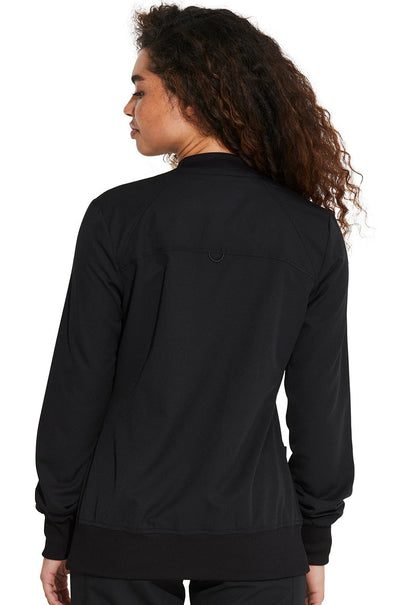 Black Dickes Dynamix Zip Front Scrub Jacket DK330 BLK - Scrubs Select