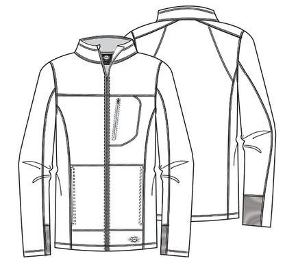 Black Dickies Men's Zip Front Scrub Jacket DK310 BLK - Scrubs Select