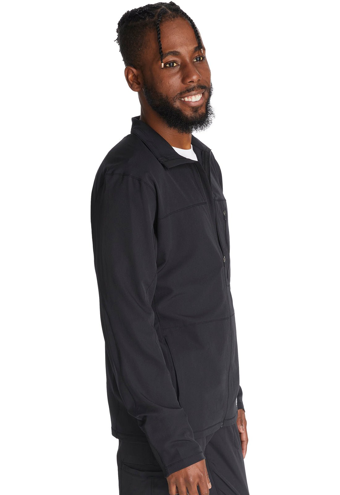 Black Dickies Men's Zip Front Scrub Jacket DK310 BLK - Scrubs Select