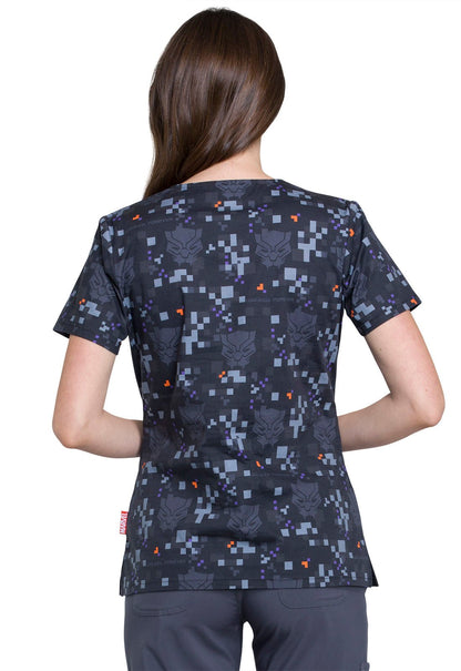 Black Panther Tooniforms Marvel V Neck Scrub Top TF614 MAWF - Scrubs Select