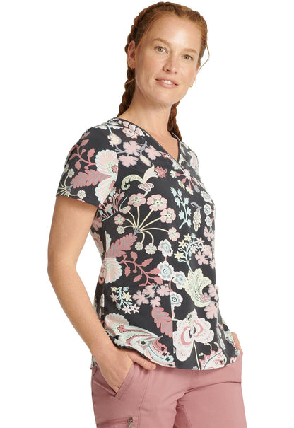 Bohemian Healing Hands Print Scrub V Neck Top 2266 BOHM - Scrubs Select