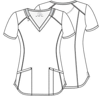 Bold Botanics Cherokee Infinity Floral Print V Neck Scrub Top CK634 BDBT - Scrubs Select