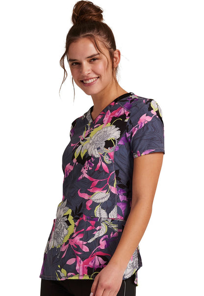 Botanical Mashup Cherokee Infinity V Neck Scrub Top CK634 BTMP - Scrubs Select