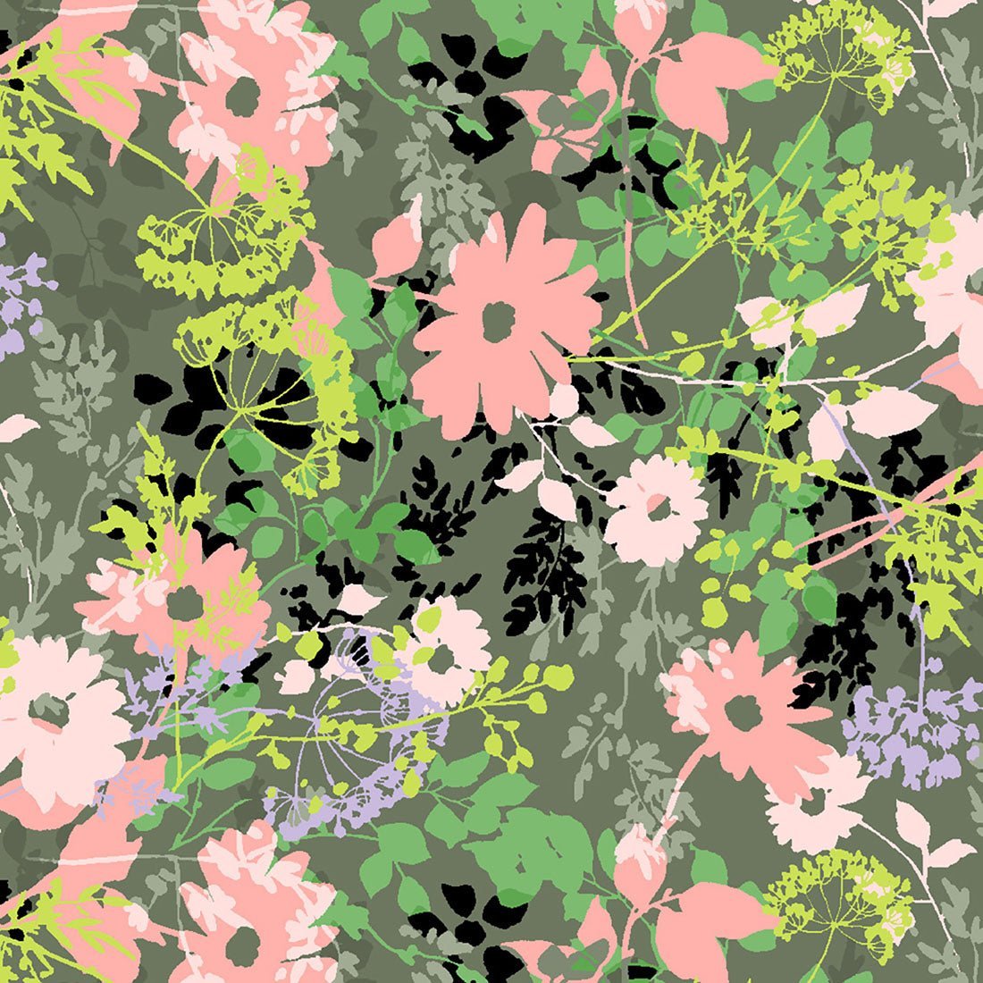 Botanics In Bloom Cherokee Floral Print Mock Wrap Scrub Top CK688 BOTB - Scrubs Select