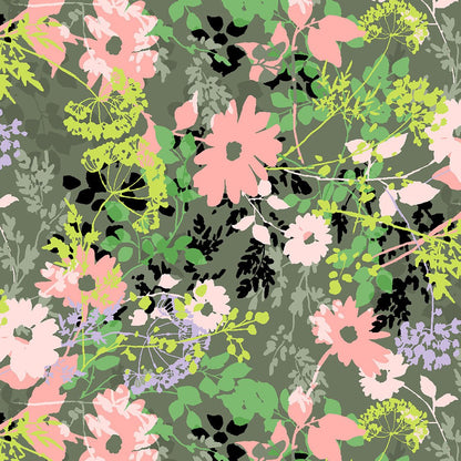 Botanics In Bloom Cherokee Floral Print Mock Wrap Scrub Top CK688 BOTB - Scrubs Select