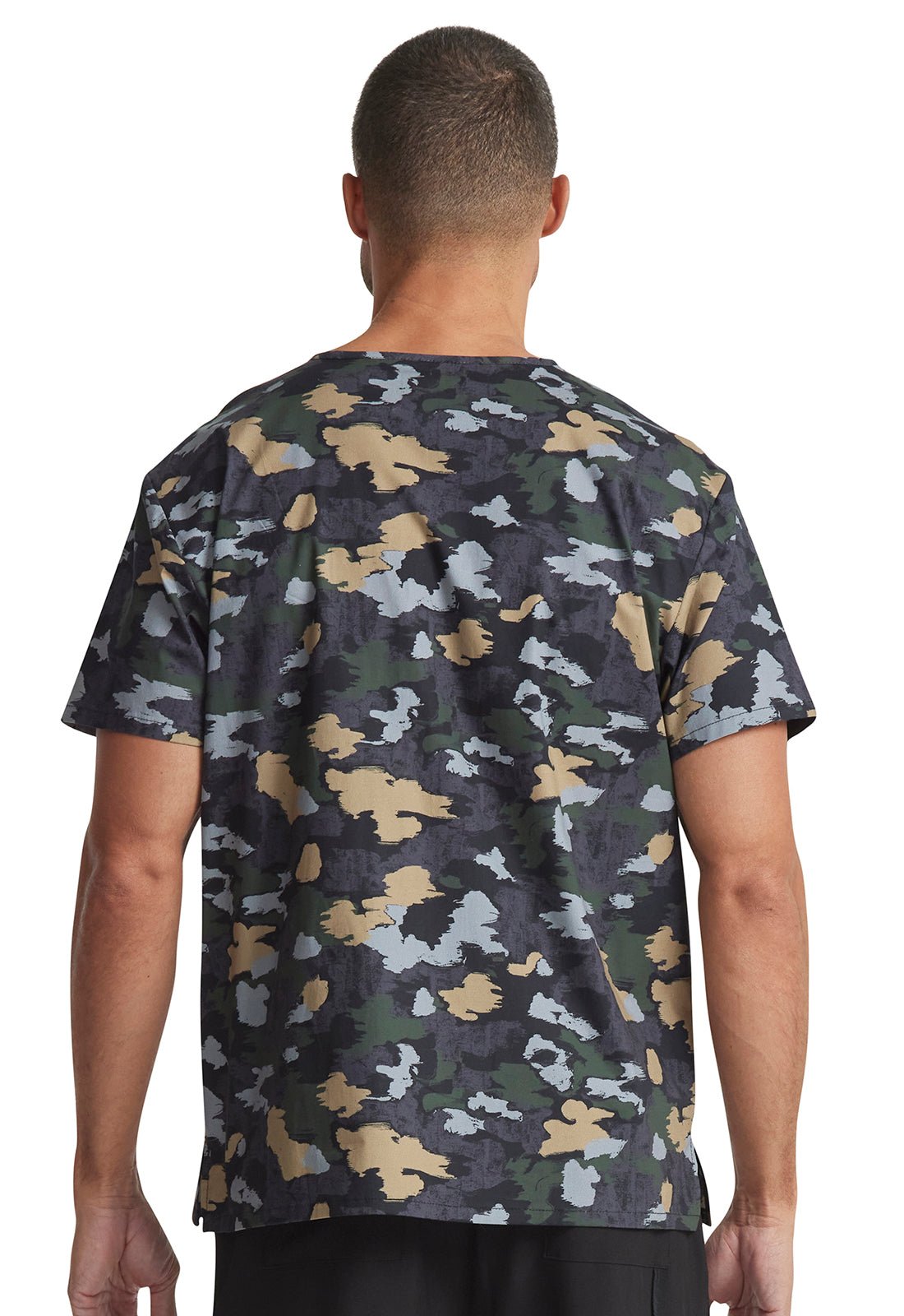 Brush Away Camo Dickies Print Men's V Neck Scrub Top DK725 BWCM - Scrubs Select