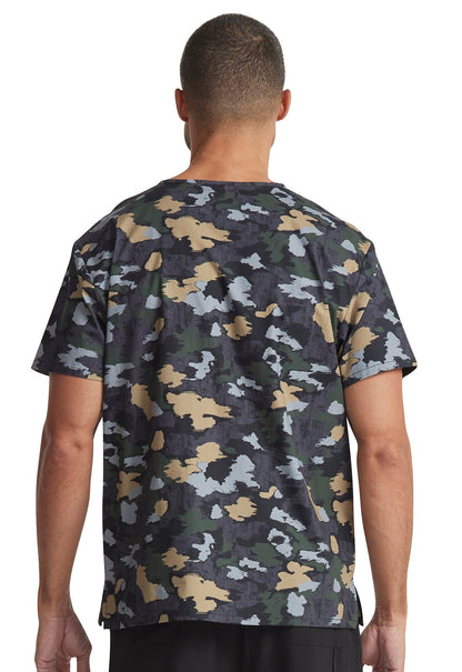 Brush Away Camo Dickies Print Men's V Neck Scrub Top DK725 BWCM - Scrubs Select