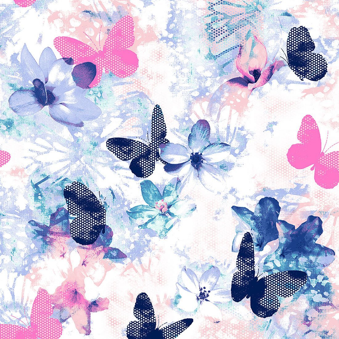 Butterfly Dickies Dynamix Print V Neck Scrub Top DK731 FUBT - Scrubs Select