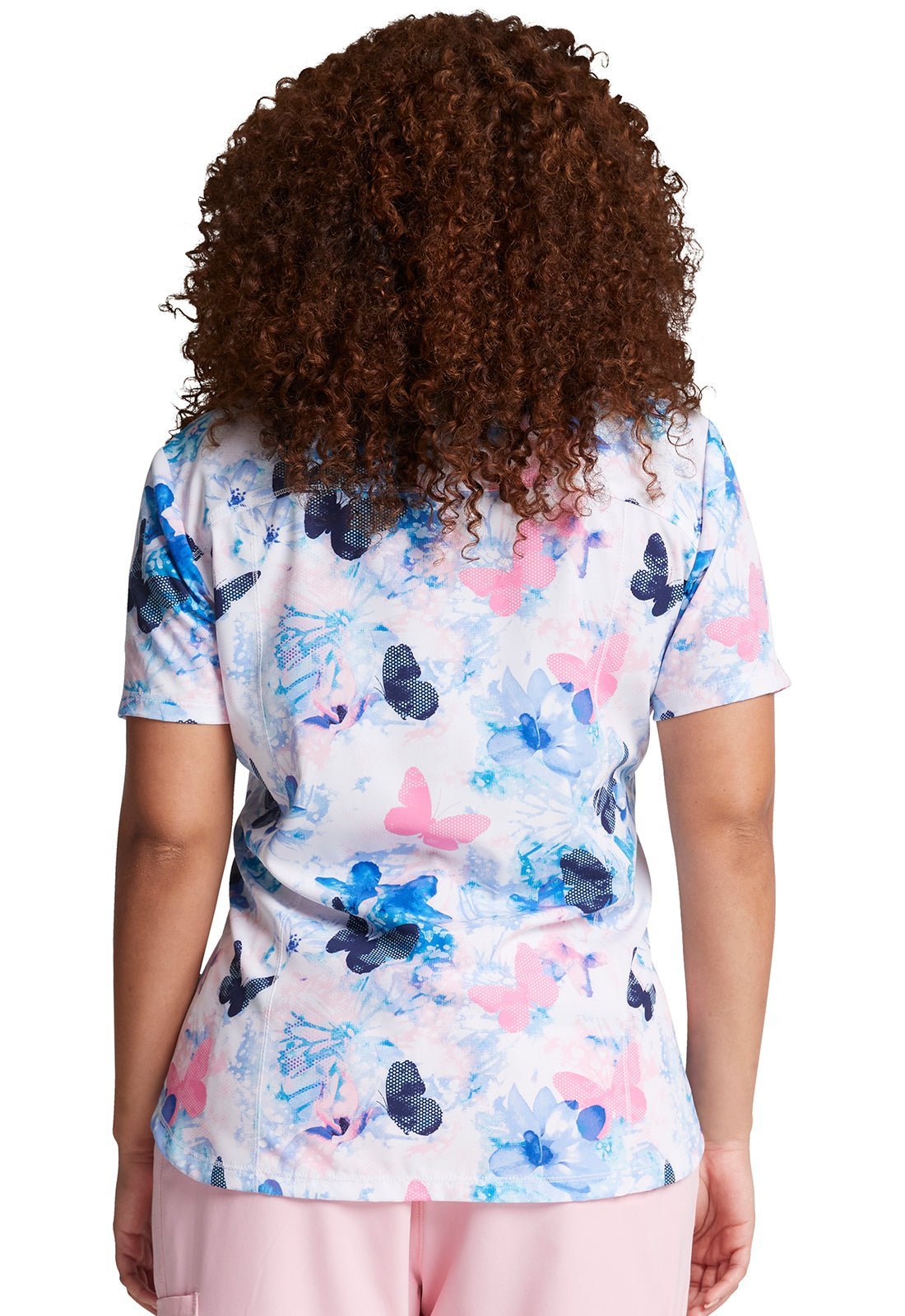 Butterfly Dickies Dynamix Print V Neck Scrub Top DK731 FUBT - Scrubs Select
