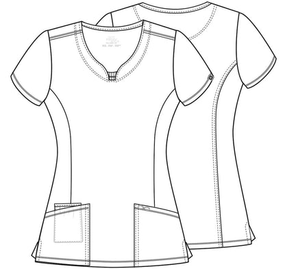 Butterfly Floral Cherokee Infinity Print Round Neck Scrub Top CK609 FUPO - Scrubs Select