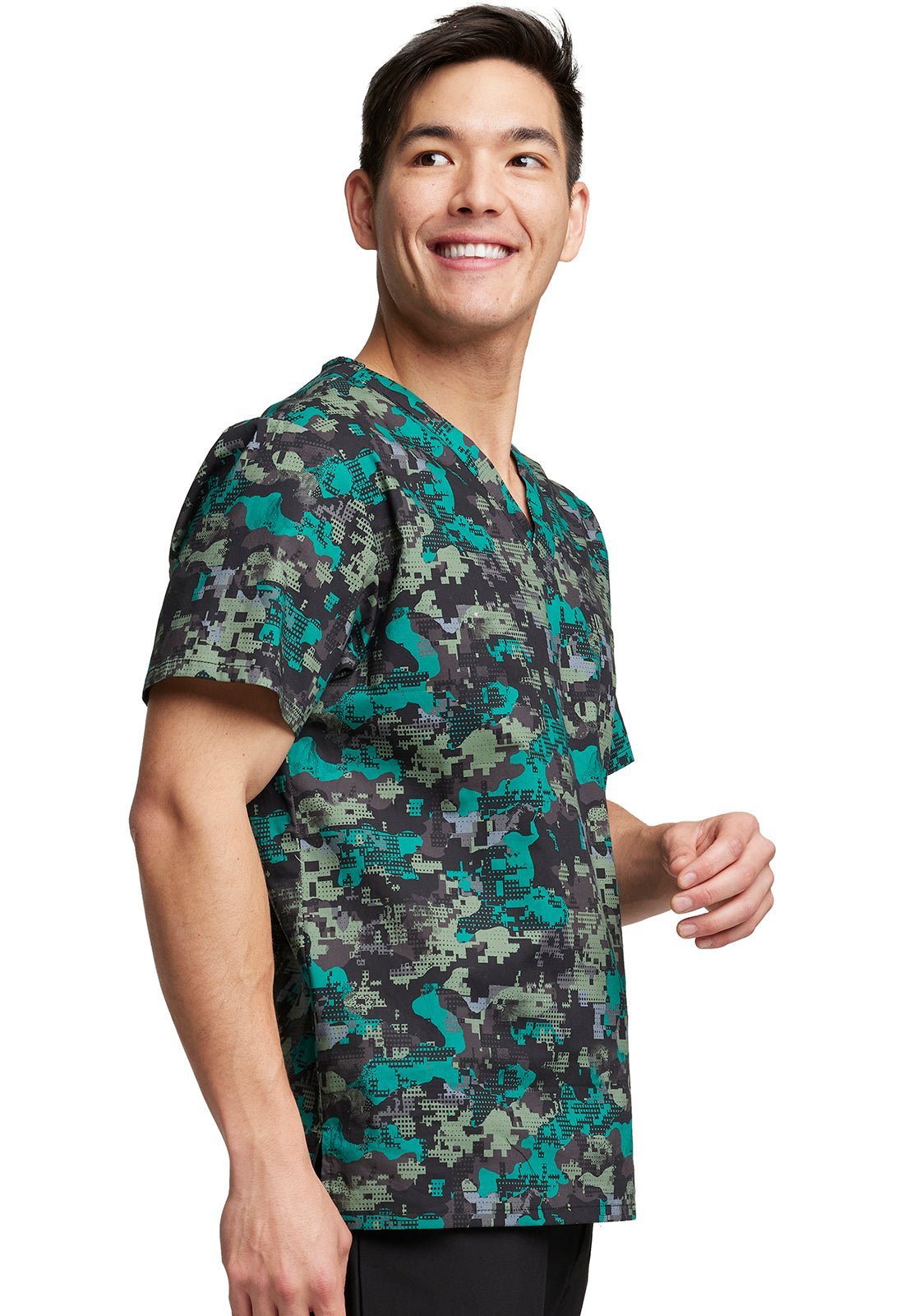 Camo Dickies Print Men's V Neck Scrub Top DK725 DGCM - Scrubs Select