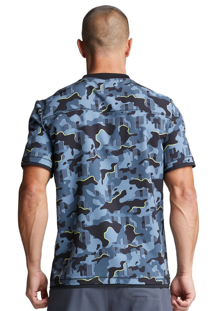 Camo Print Dickies Dynamix Men's V Neck Scrub Top DK779 TGWN - Scrubs Select