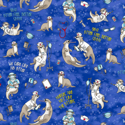 Care Like No Otter Cherokee Nurse Print V Neck Scrub Top CK651 CLNO - Scrubs Select