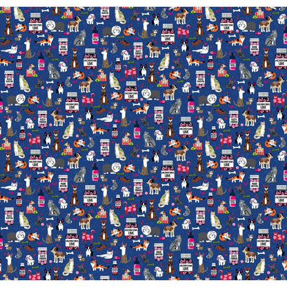 Cat and Dog Dickies Print Snap Front Scrub Jacket DK301 UNLV - Scrubs Select
