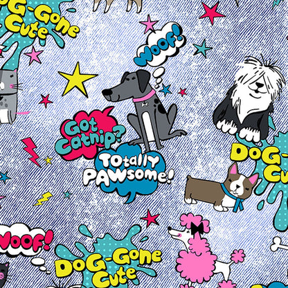 Cat & Dog Cherokee Print V Neck Scrub Top CK616 TYPW - Scrubs Select