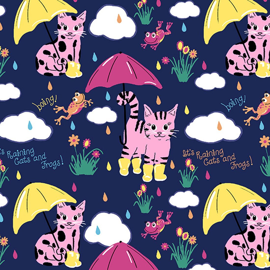 Cat & Frogs Cherokee iFlex Print V Neck Knit Panel Scrub Top CK732 RACF - Scrubs Select