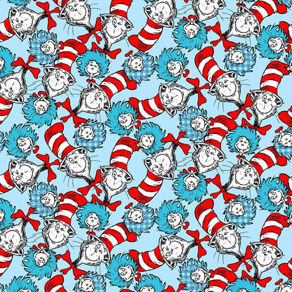 Cat In The Hat Tooniforms Licensed Dr. Seuss V Neck Scrub Top TF666 SEHG - Scrubs Select