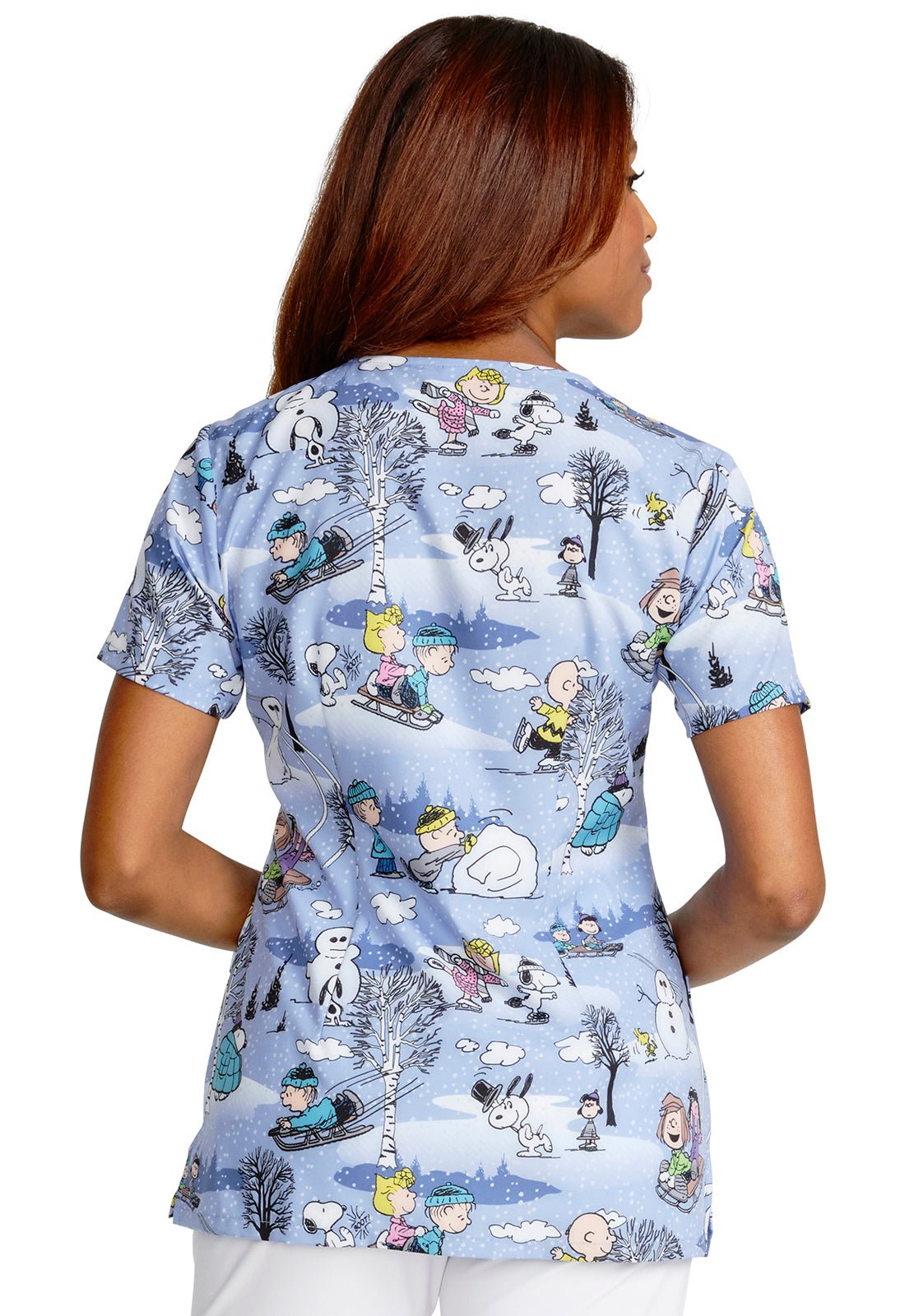 Charlie Brown Cherokee Tooniforms Peanuts V Neck Scrub Top TF633 PNDK - Scrubs Select