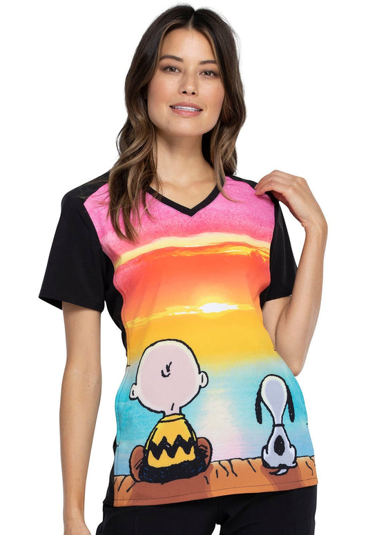 Charlie Brown Tooniforms Licensed Peanuts V Neck Scrub Top TF637 PNTC - Scrubs Select