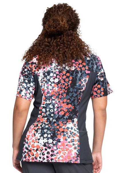 Cheetah Cherokee iflex V Neck Knit Panel Scrub Top CK636 BMCH - Scrubs Select