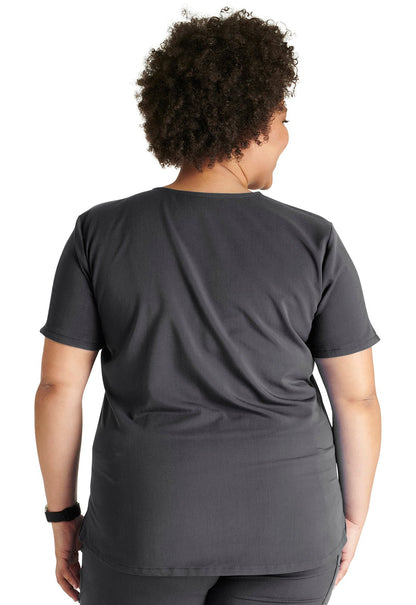 Cherokee Atmos Scrub V Neck Top CK837A in Black, Caribbean, Navy, Pewter, Royal, Wine - Scrubs Select