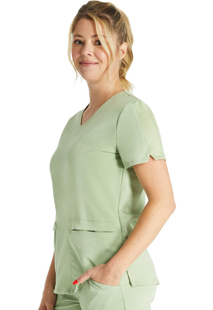Cherokee Atmos Scrub V Neck Top CK837A in Ciel, Cucumber, Sugar Melon, Teal - Scrubs Select