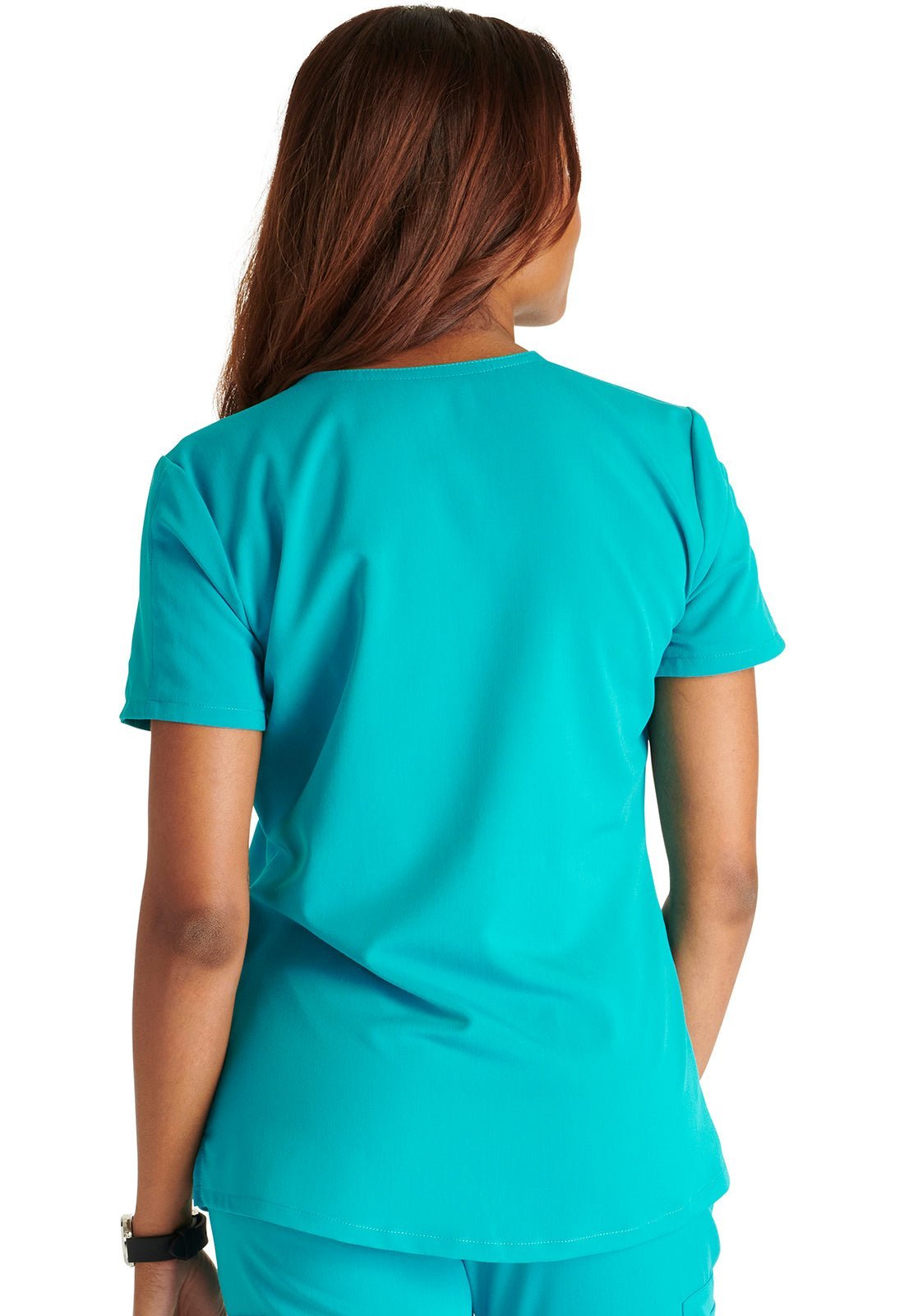 Cherokee Atmos Scrub V Neck Top CK837A in Ciel, Cucumber, Sugar Melon, Teal - Scrubs Select