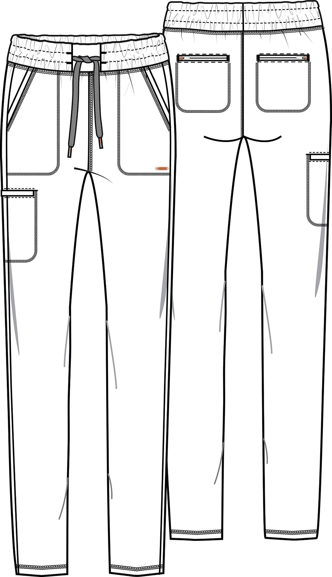 Cherokee Form Tapered Leg Pant CK095 in Black, Navy, Pewter, Royal - Scrubs Select