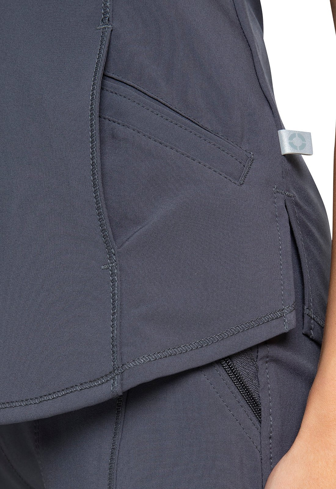 Cherokee Infinity Scrub Zip Front Top CK810A in Black Navy, Pewter, White - Scrubs Select