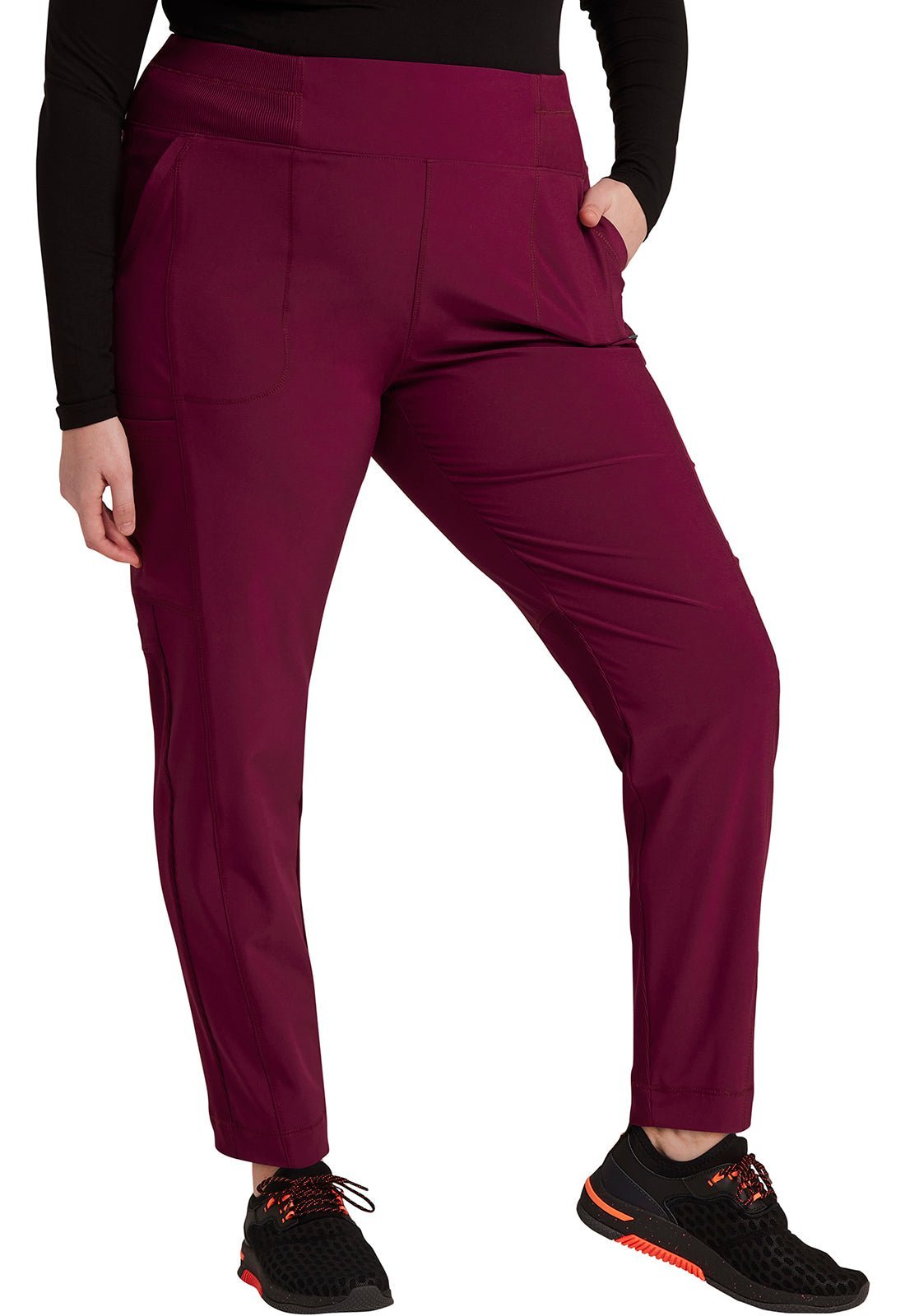 Cherokee Infinity Skinny Leg Scrub Pant CK067A in Cloud , Caribbean, Palm, Wine - Scrubs Select