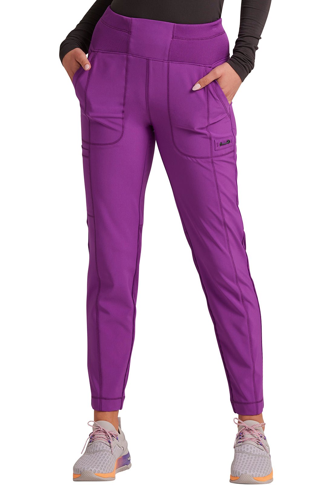 Cherokee Infinity Skinny Leg Scrub Pant CK067A in Cloud , Caribbean, Palm, Wine - Scrubs Select